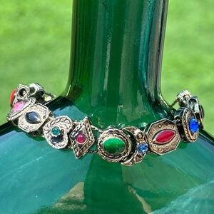 Vintage 80’s Victorian Revival Slide Charm Bracelet!